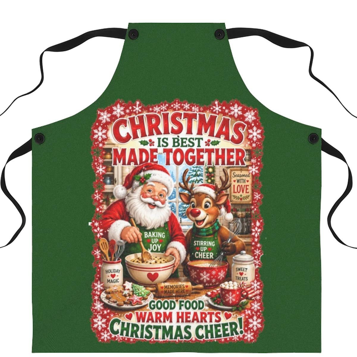 Christmas Is Best Made Together Santa and Rudolph Apron