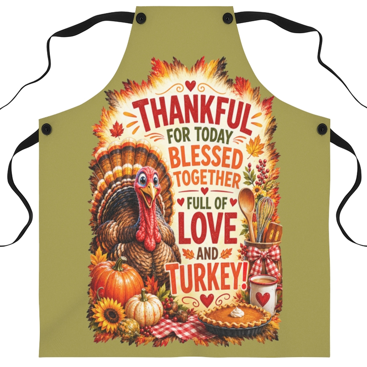 Thankful for Today Blessed Together Thanksgiving Apron
