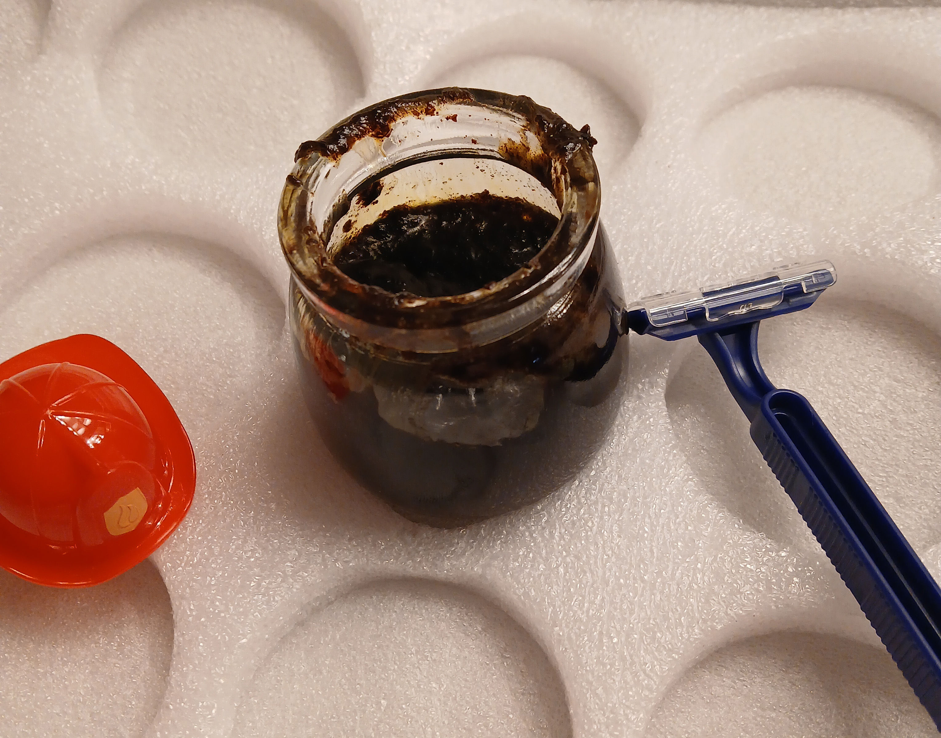 Chief's Reserve shaving soap in its jar during a real shave test