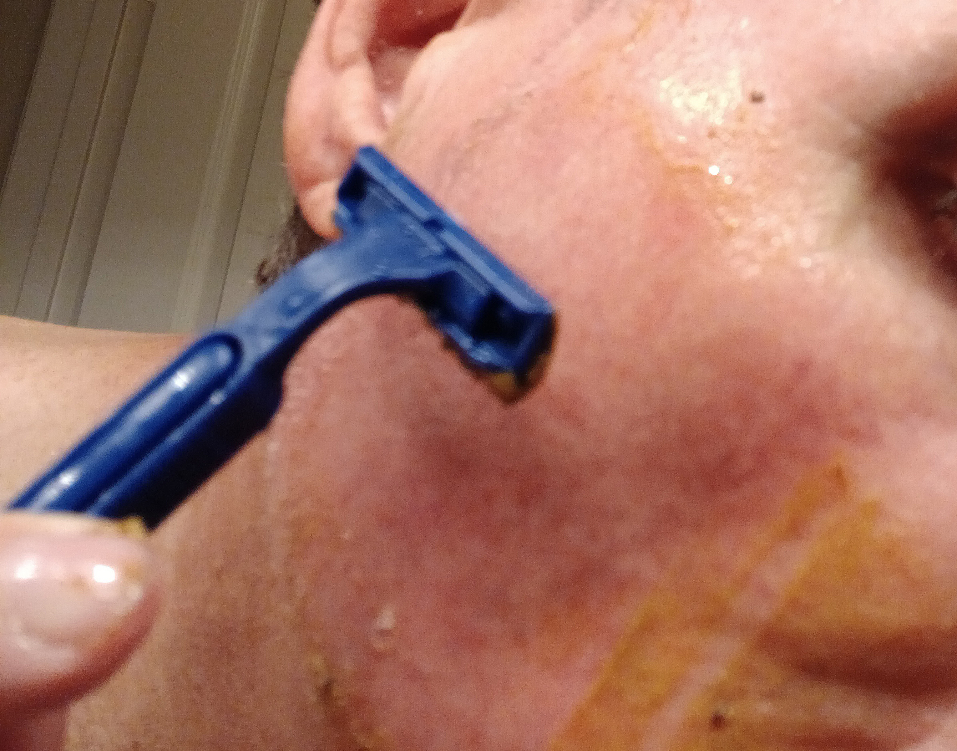 Close-up after shaving with Chief's Reserve