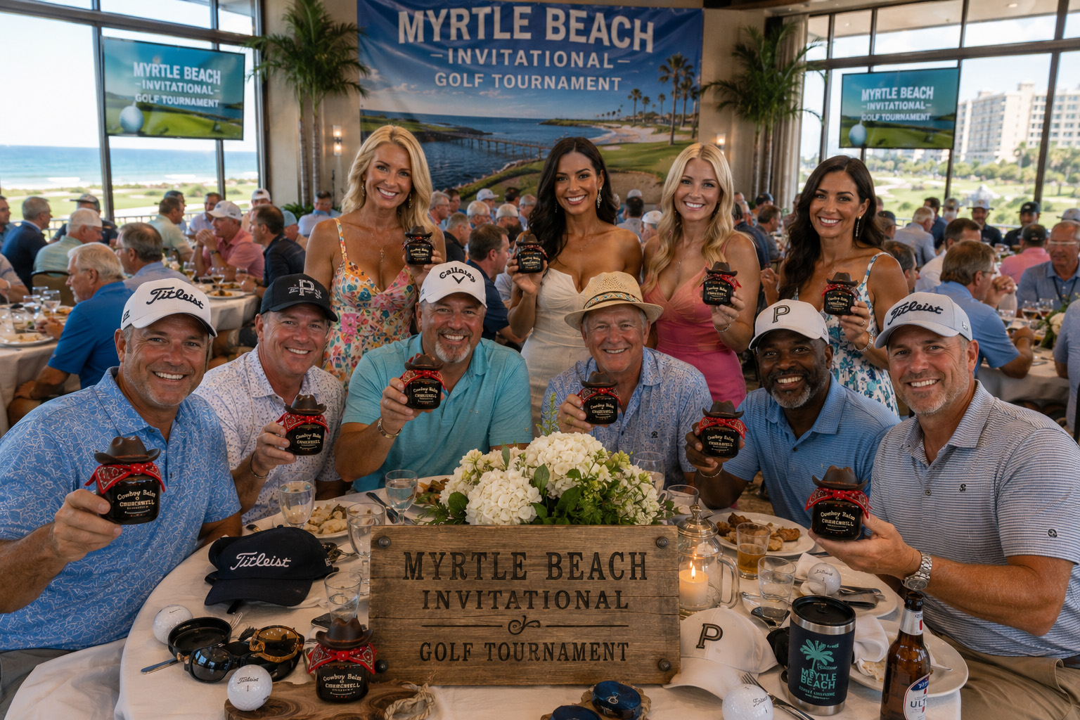 Cowboy Shaving Balm gifts at a Myrtle Beach golf tournament