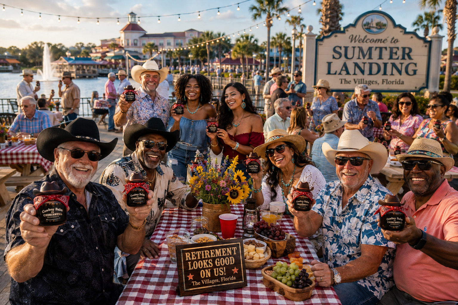 Cowboy Shaving Balm at a retirement celebration in The Villages Florida