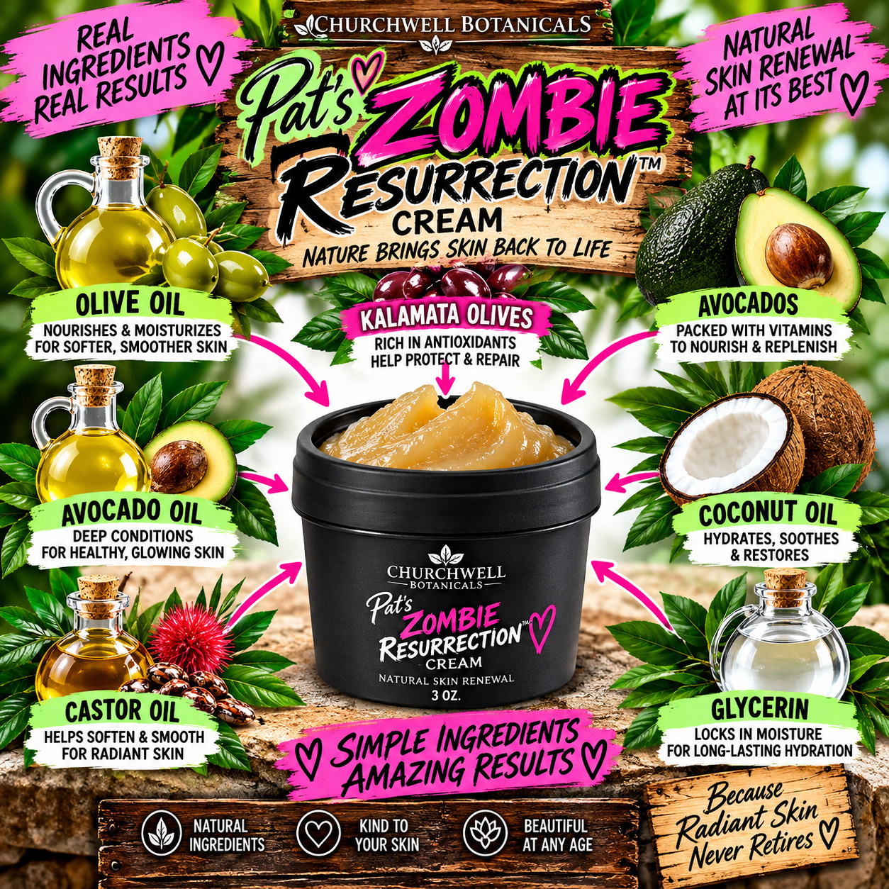 What's inside Pat's Zombie Resurrection Cream