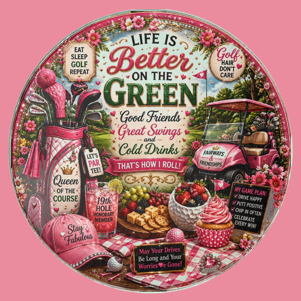 Life Is Better On The Green Golf Memory Board