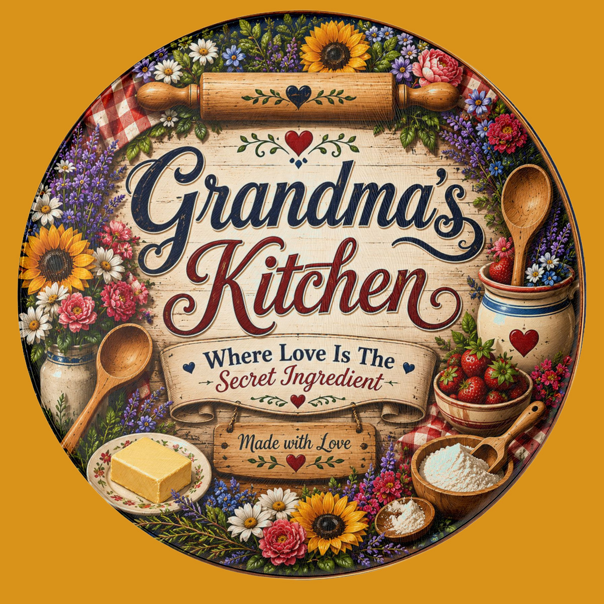 Grandma's Kitchen Memory Board Farmhouse Family Keepsake Gift