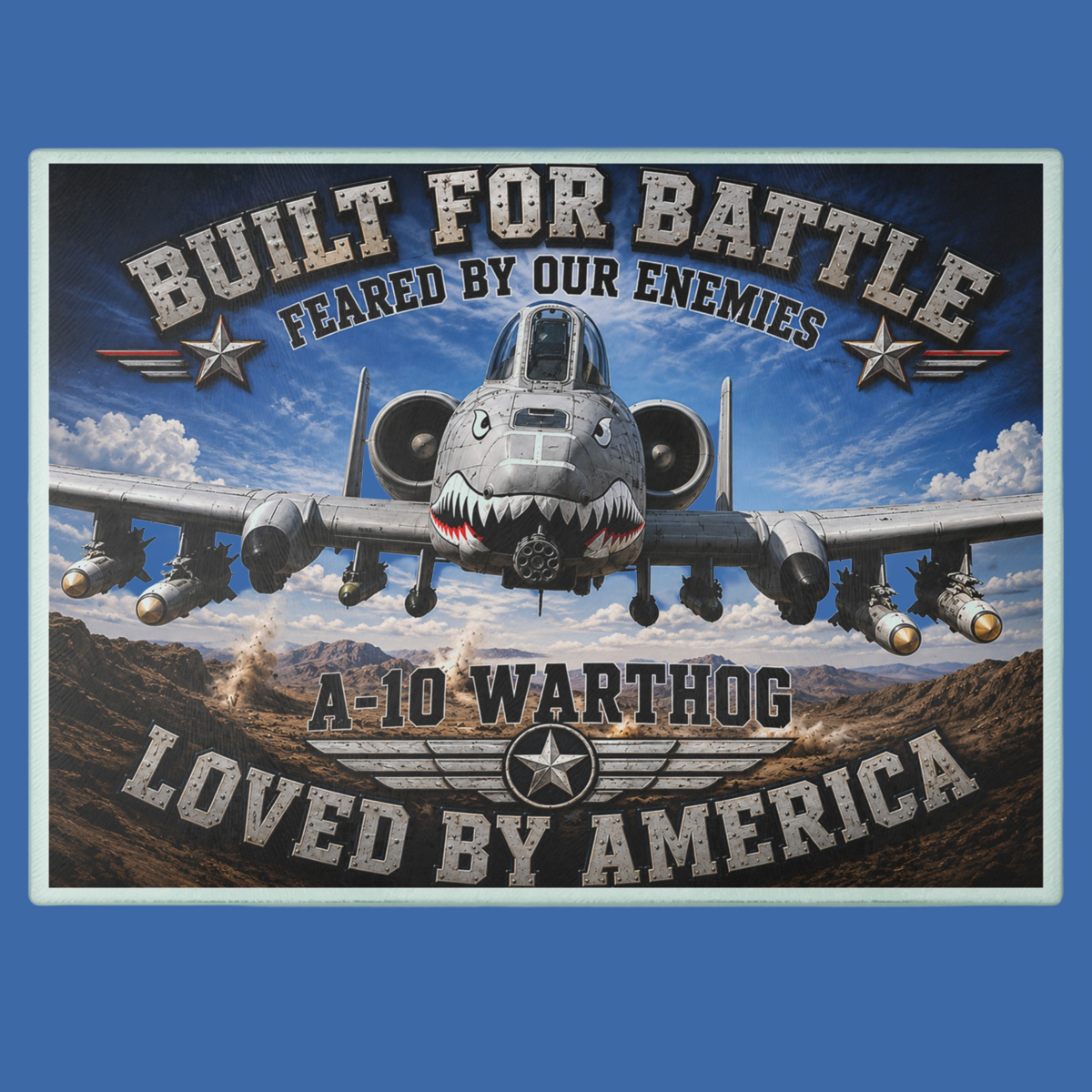 A-10 Warthog Military Tribute Rectangle Memory Board Air Force Veteran Gift