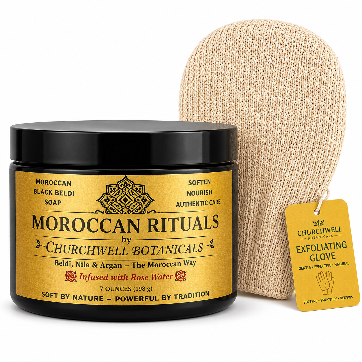 Moroccan Rituals Black Beldi Soap with Rose Water
