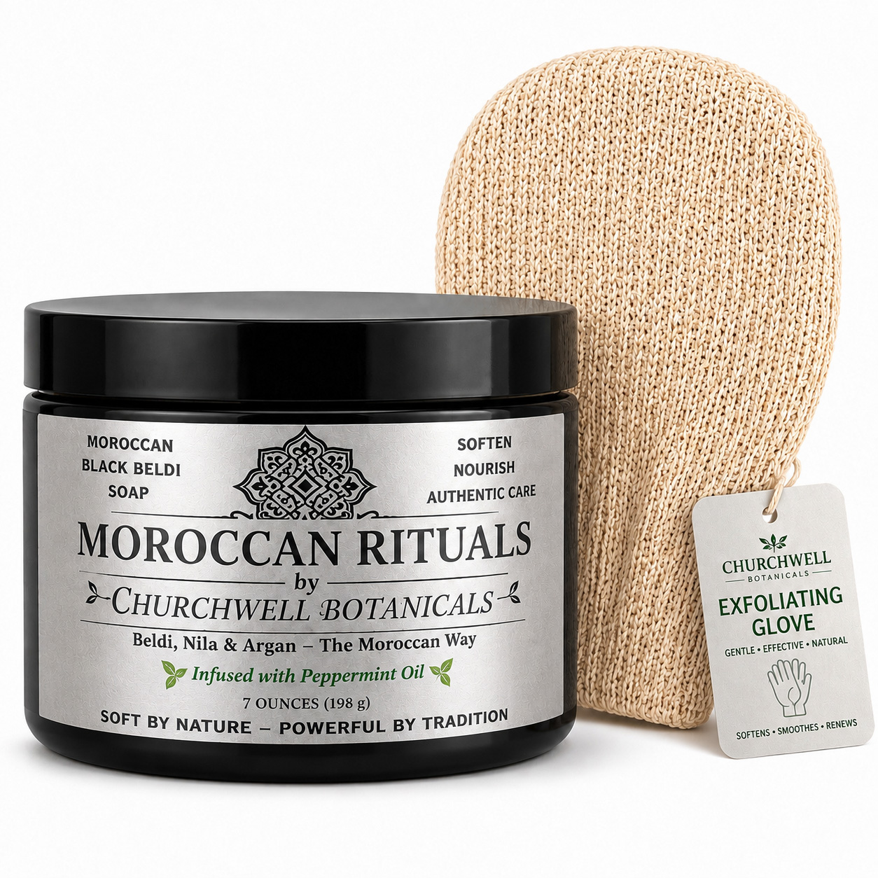 Moroccan Rituals Peppermint Black Beldi Soap