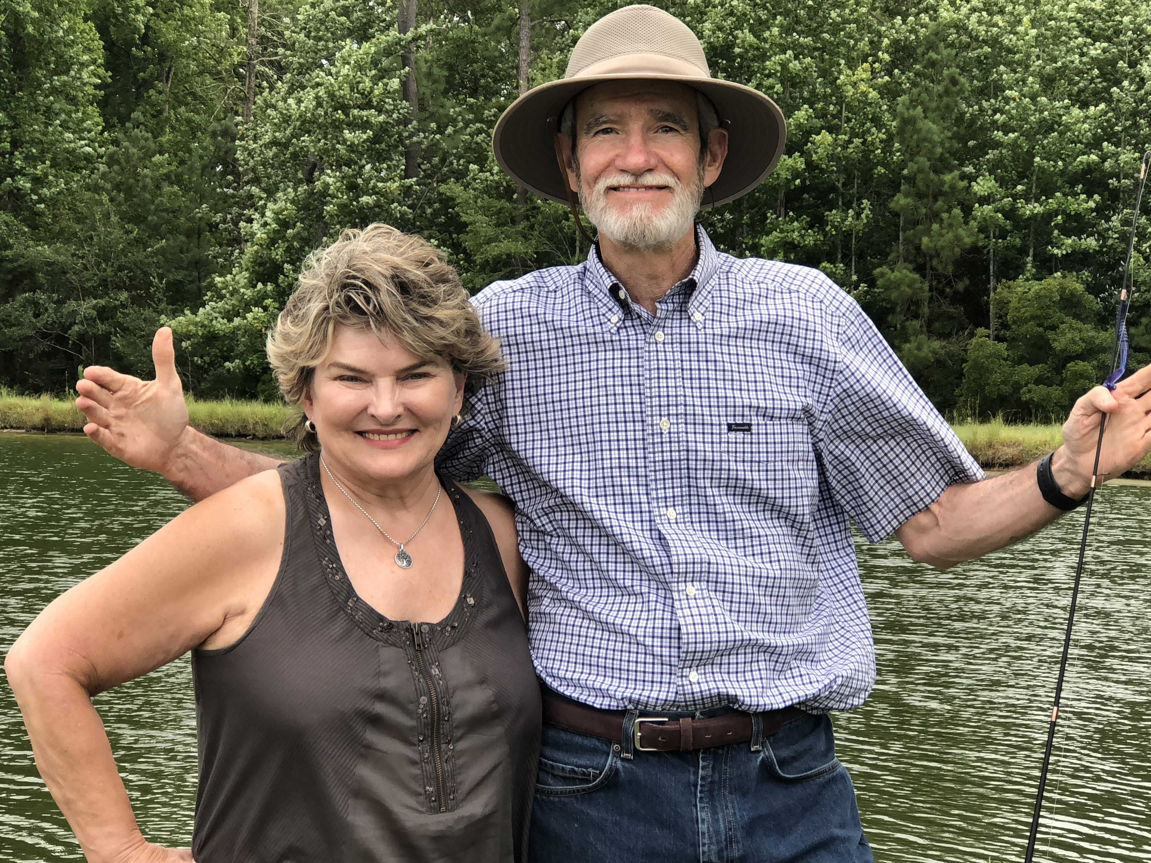 Family fishing memory from a farm pond in Georgia