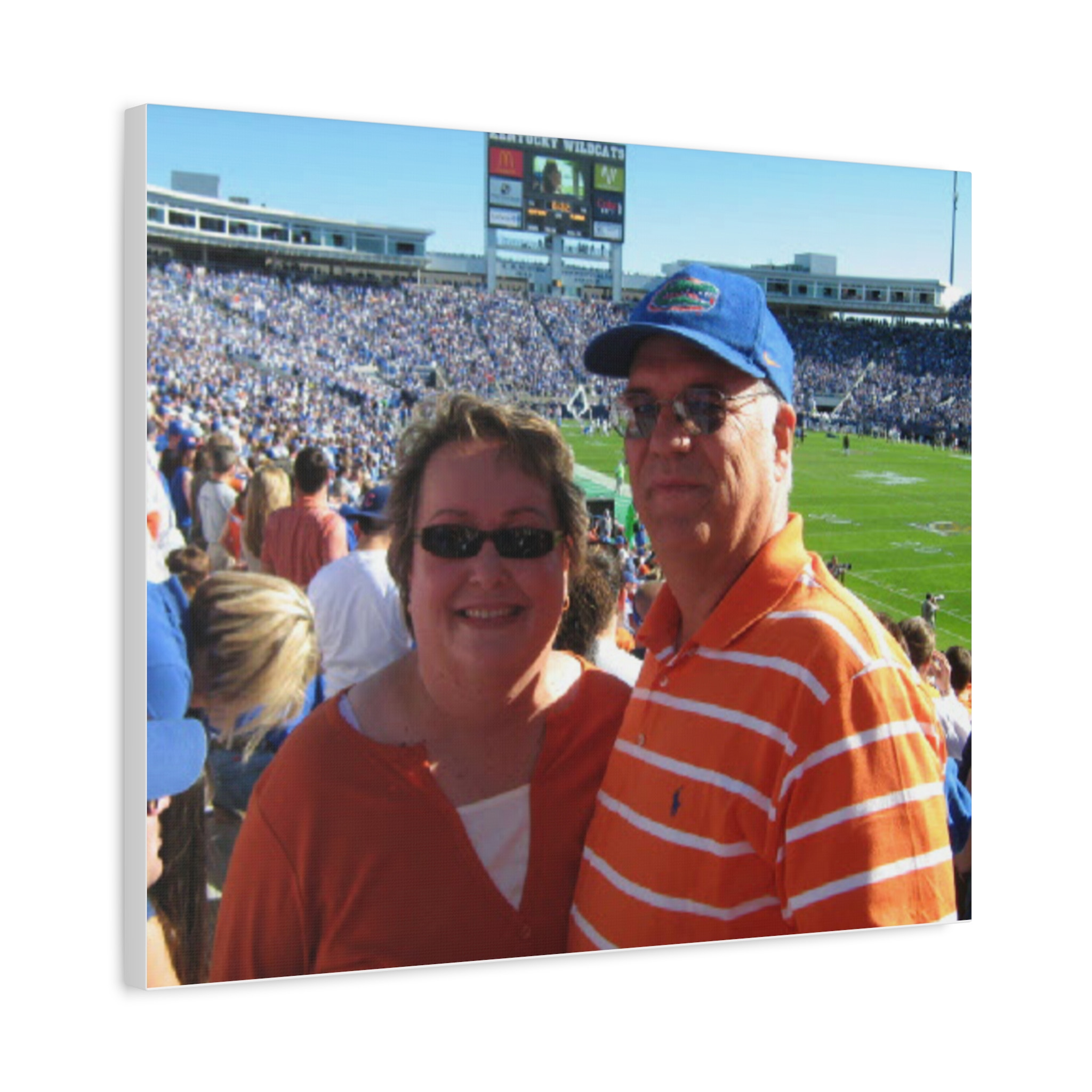 24 x 20 inch matte stretched canvas featuring the same family football photograph