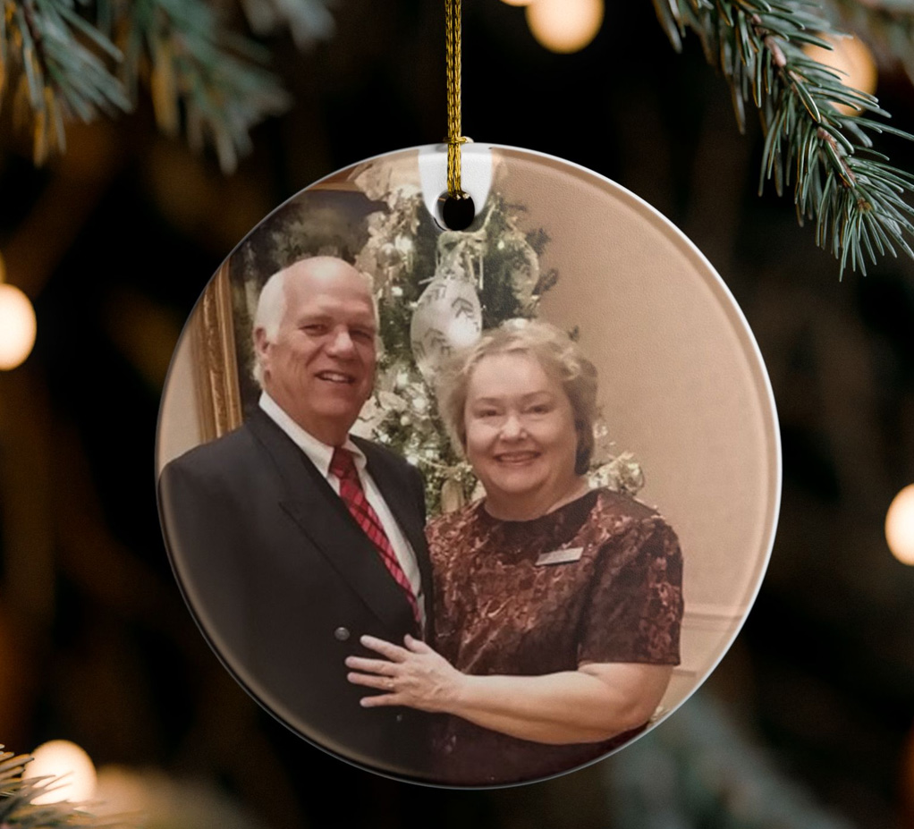 Finished personalized Christmas ornament made from your photo