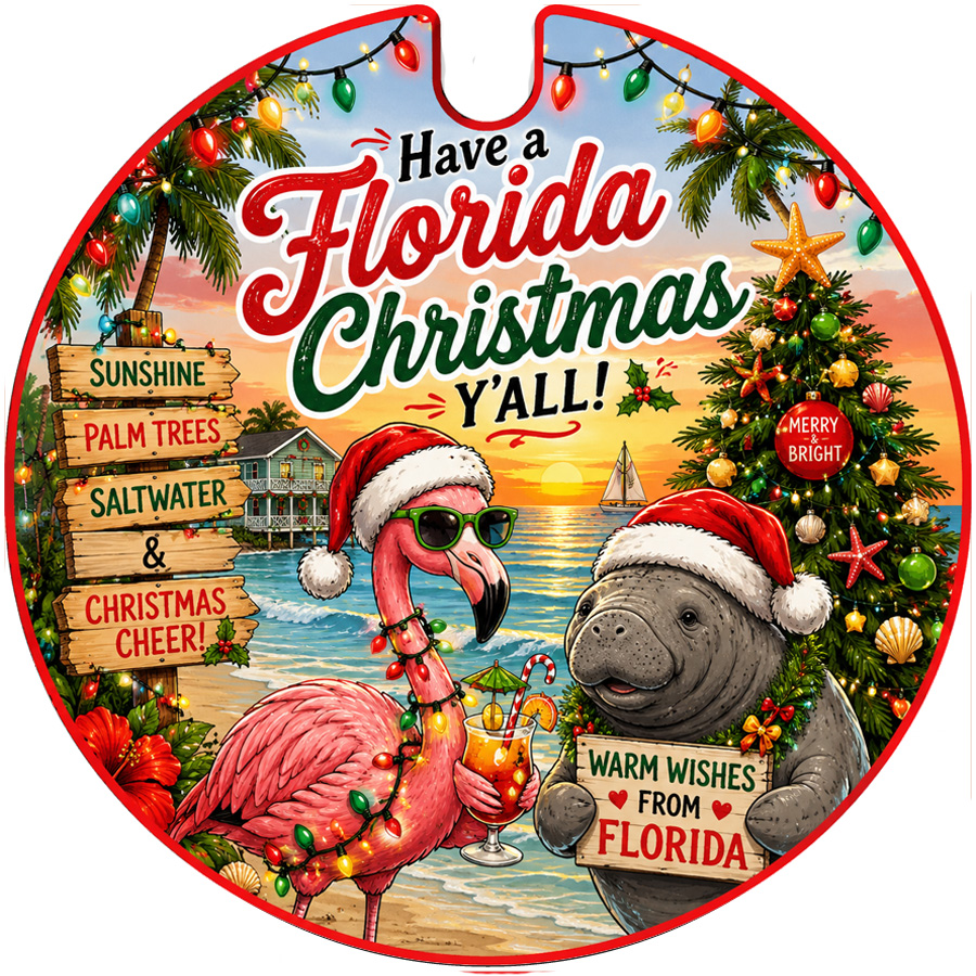Have a Florida Christmas Y'all Ornament