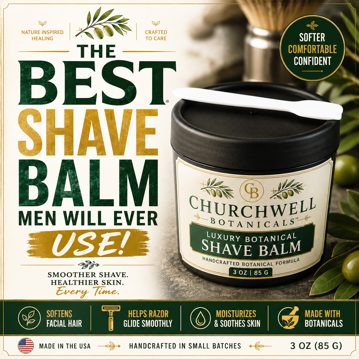 Churchwell Botanicals Luxury Botanical Shave Balm