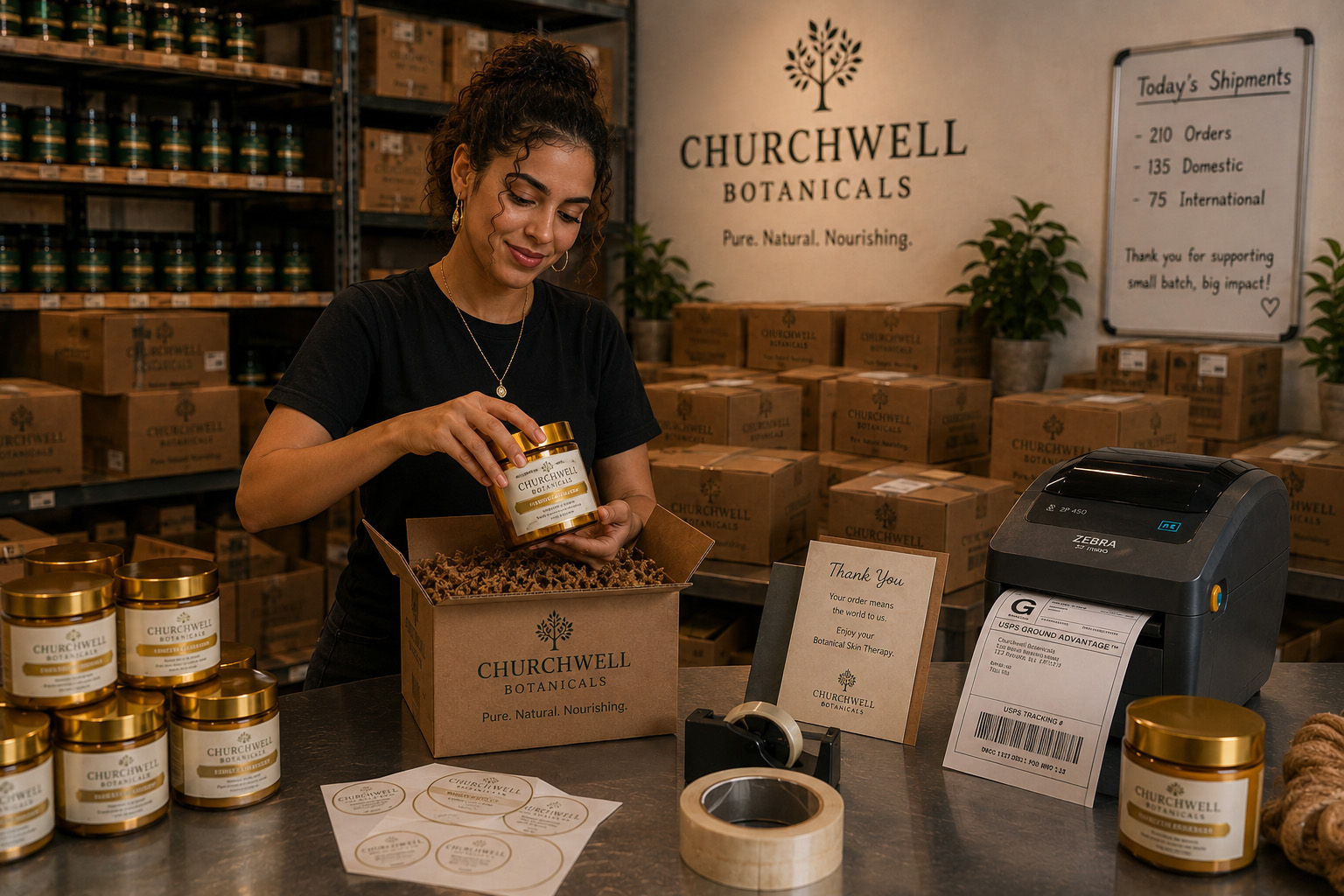 Preparing Churchwell Botanicals orders