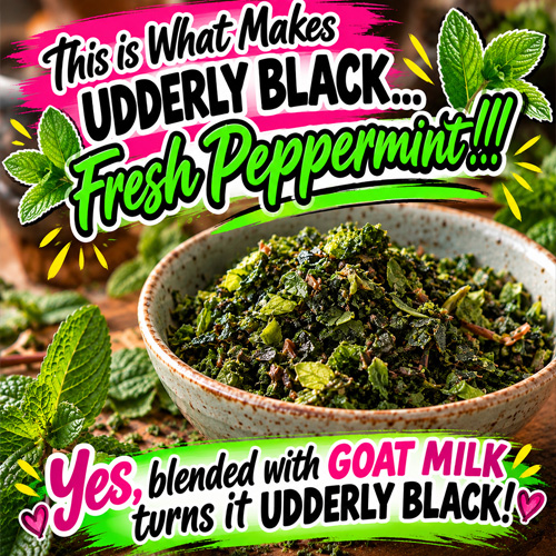 Fresh peppermint being prepared for Udderly Black