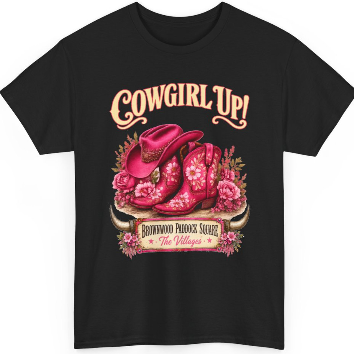 Cowgirl Up Brownwood Paddock Square T-Shirt